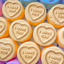 Load image into Gallery viewer, Yellow Candy Heart Bath Bomb