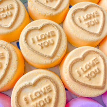 Load image into Gallery viewer, Yellow Candy Heart Bath Bomb
