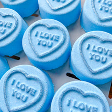 Load image into Gallery viewer, Blue Candy Heart Bath Bomb