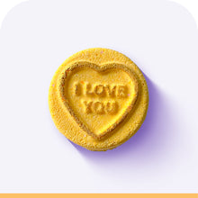 Load image into Gallery viewer, Yellow Candy Heart Bath Bomb