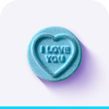 Load image into Gallery viewer, Blue Candy Heart Bath Bomb