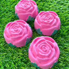 Load image into Gallery viewer, Paint The Roses Red Bath Bomb - rose bath bomb - floral bath bomb - flower bath bomb